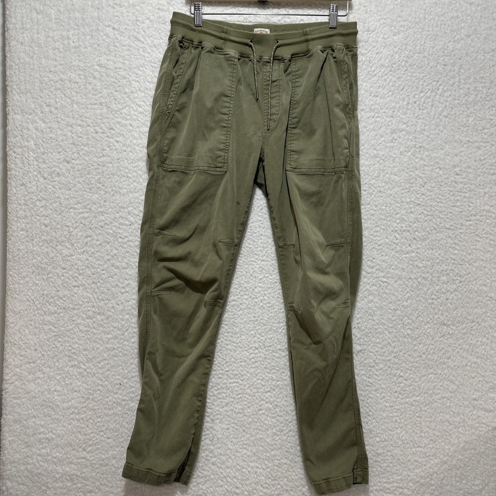 Faherty Traveler Pants Women's Green Patch Pocket Twill Tencel Stretch Size L